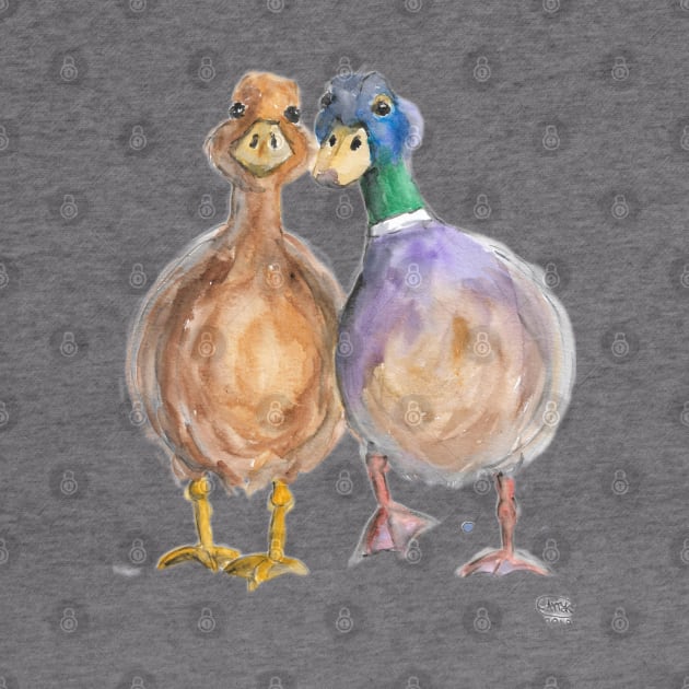 Duckies, Lovebirds. Duck Couple by Marjansart 